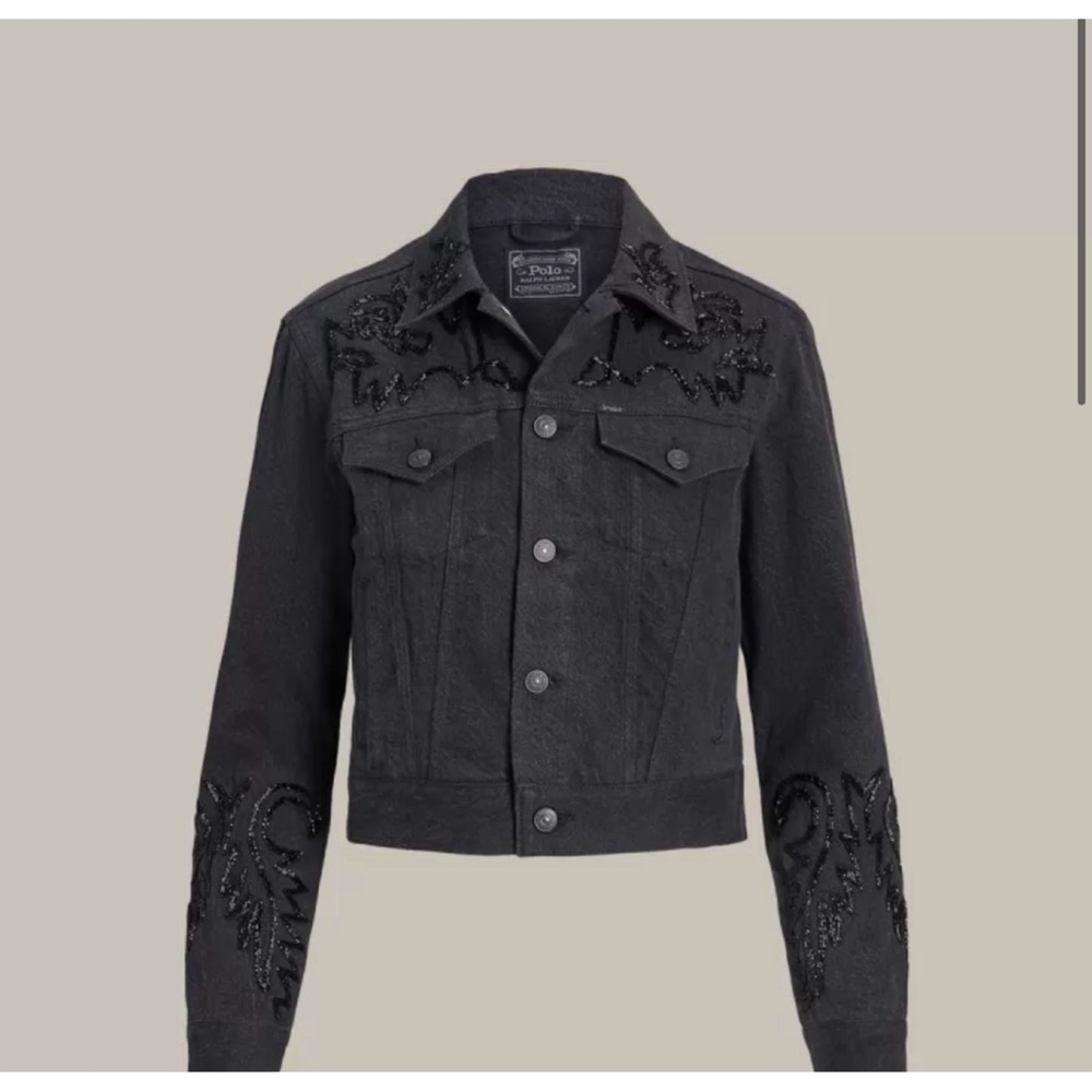 RALPH LAUREN POLO WESTERN BEADED DENIM JACKET SZ6